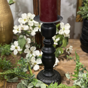 12.5" Black Metal Candle Holder