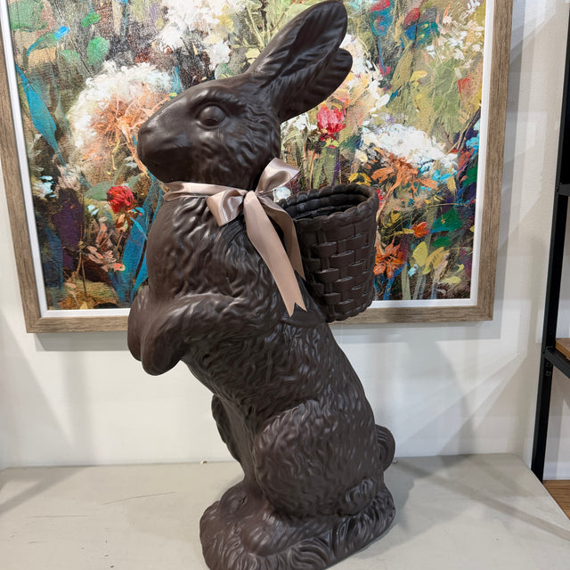 35" “Chocolate” Bunny with Basket | Brown or Ivory