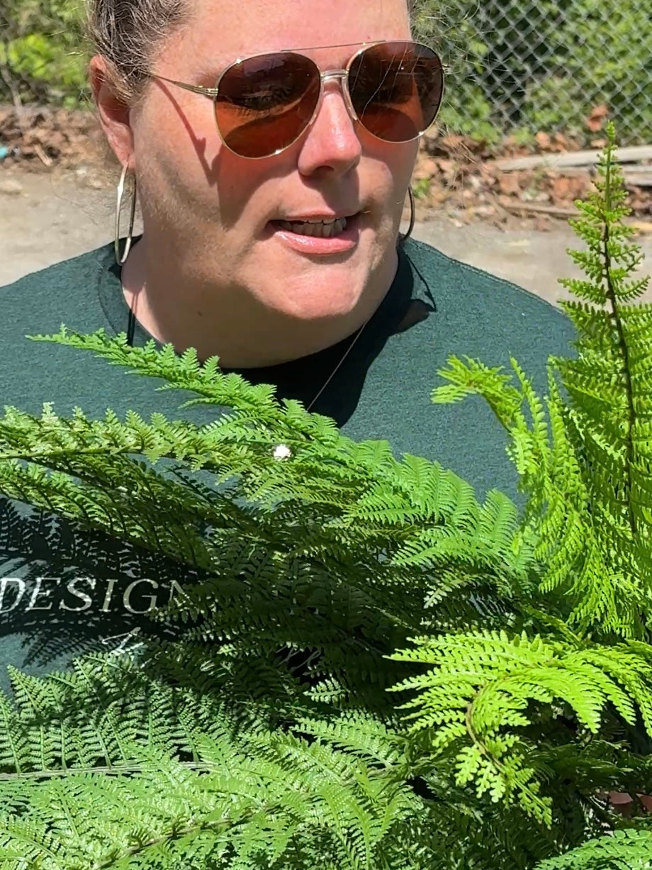 46" Luxury Leather Fern Bush