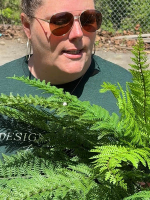 46" Luxury Leather Fern Bush