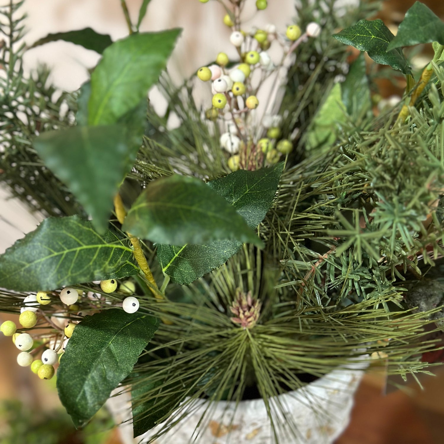 Pine Berry in pot arrangement 15”