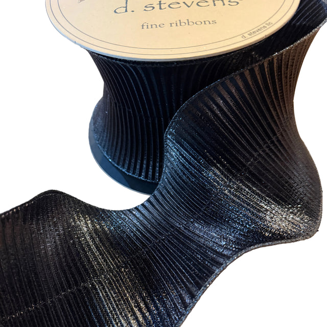 Black Fluted Lamé Ribbon, additional view