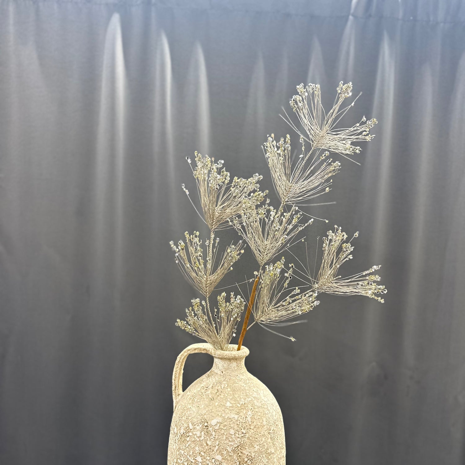 31" Champagne Sequin Firecracker Pine Spray
