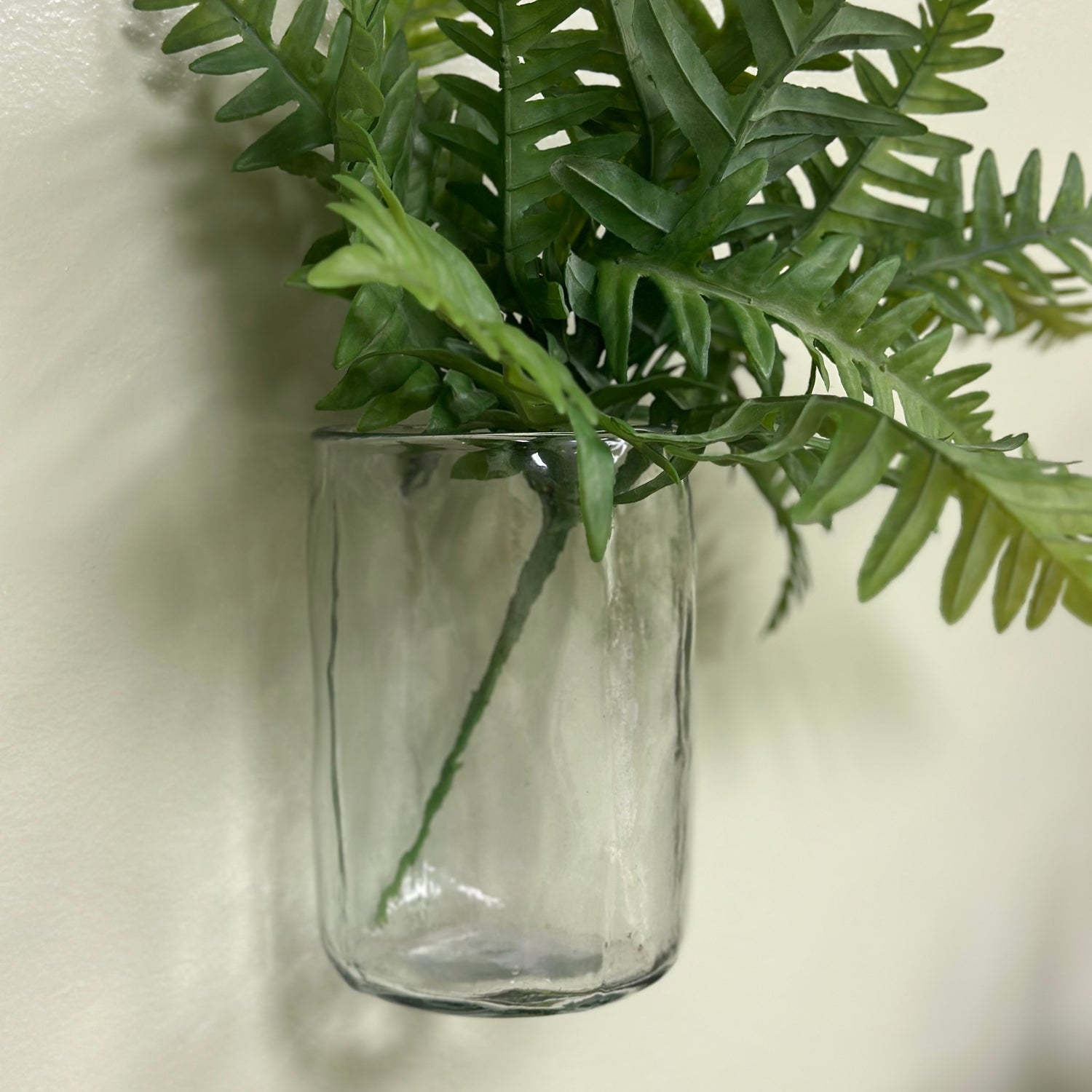 6” Hand-blown Round Clear Glass Hanging Vase