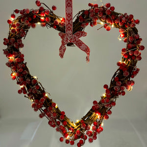 Heart Wreath with Micro LED | Battery Operated | Indoor