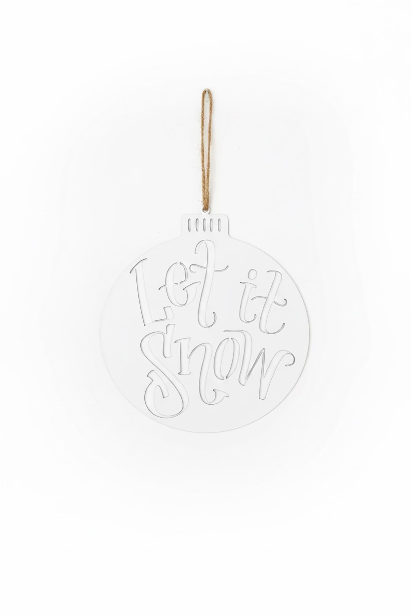 9" Joy-Tree Bow Metal Ornament White