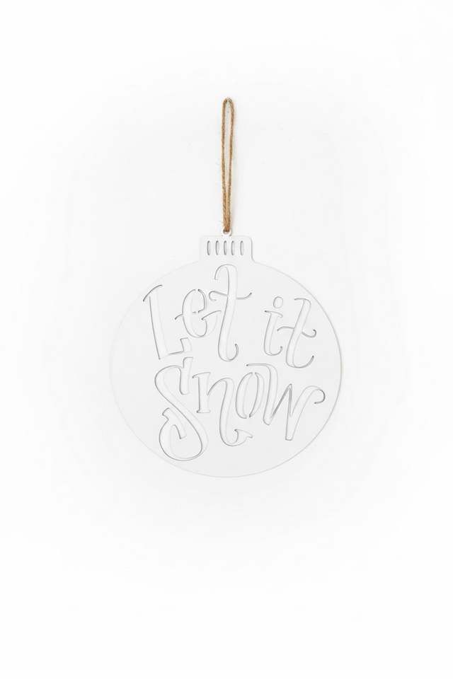 9" Joy-Tree Bow Metal Ornament White