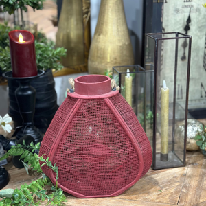 11.75" Red Heart Lantern/Candle Holder