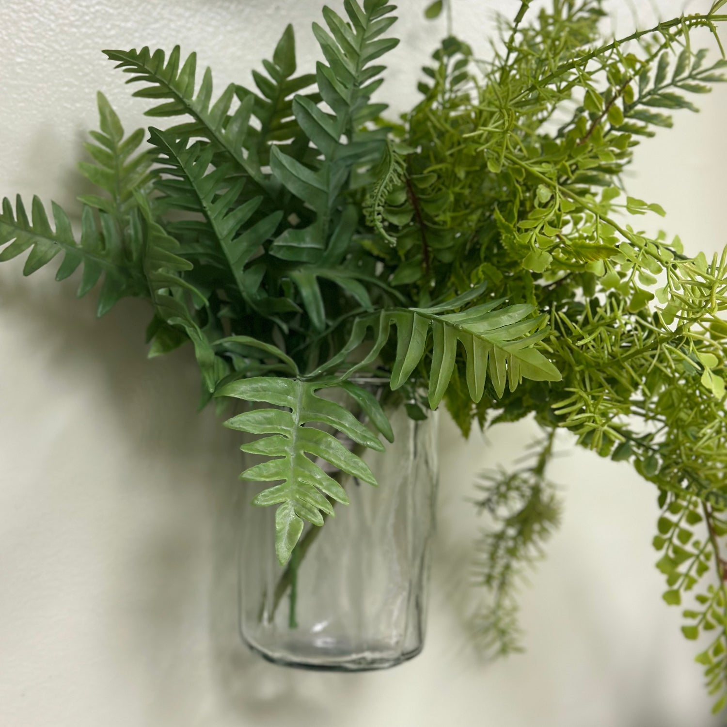 6” Hand-blown Round Clear Glass Hanging Vase
