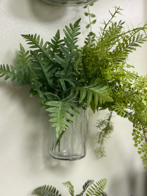 6” Hand-blown Round Clear Glass Hanging Vase