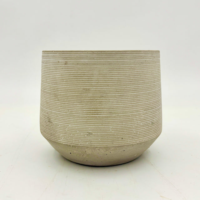 5"x5.7"D Stone Grooved Pot