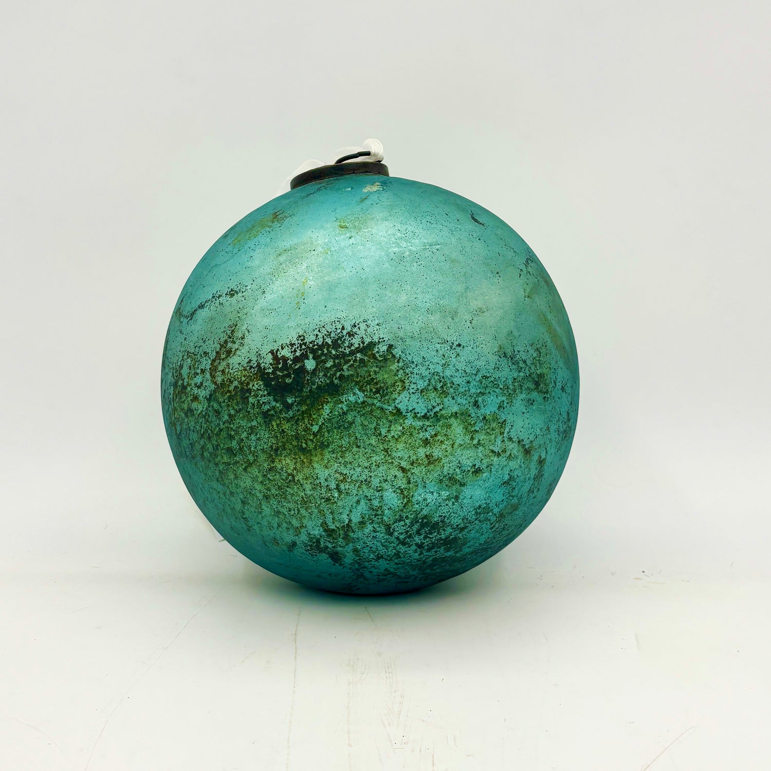 8" Antique Rustic Ball Ornament | Available in Green or Brown