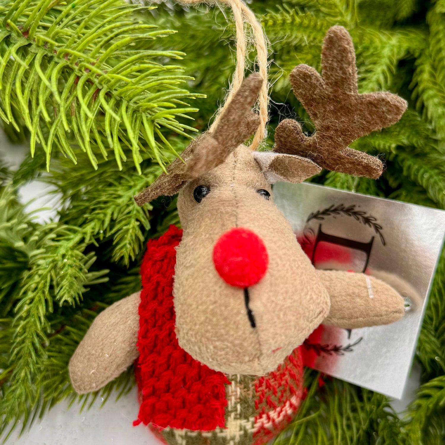 Plush Reindeer Ornament