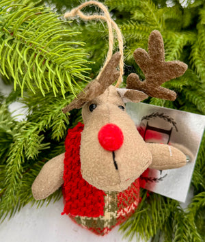 Plush Reindeer Ornament