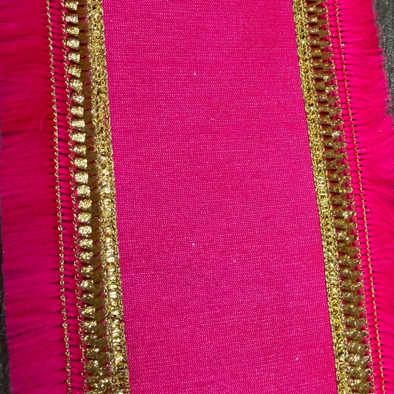 4"X5YDS Fringe Gilded Trimming Dupioni Deluxe Fused Backed Wired Edge Ribbon