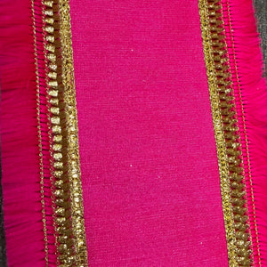 4"X5YDS Fringe Gilded Trimming Dupioni Deluxe Fused Backed Wired Edge Ribbon