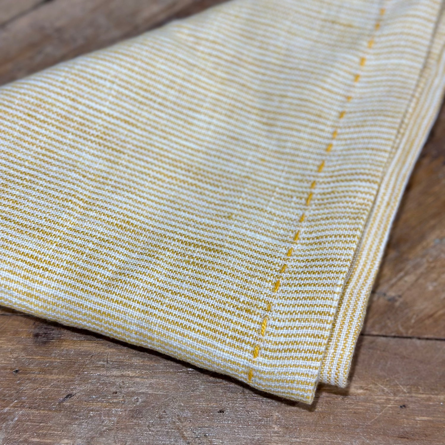 Pinstriped Linen Napkin Yellow