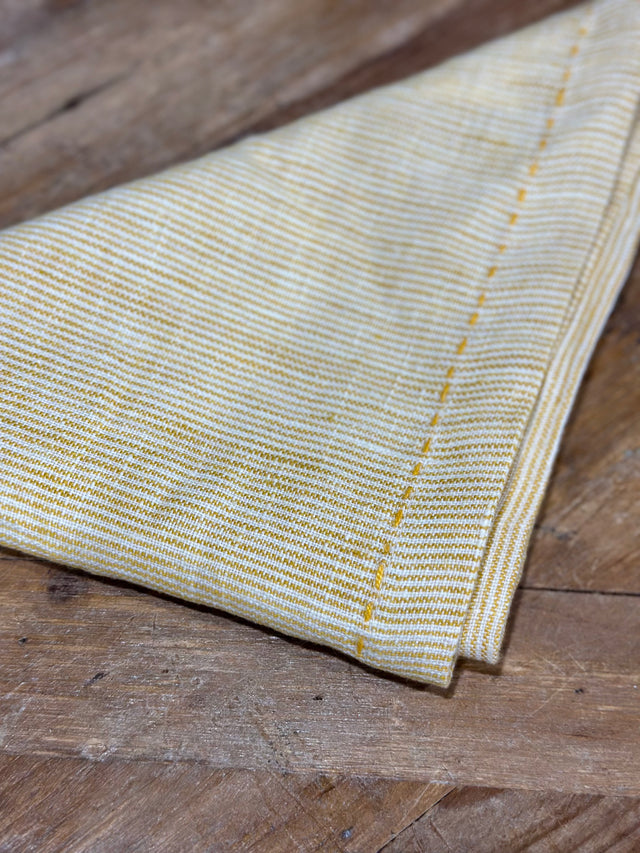 Pinstriped Linen Napkin Yellow