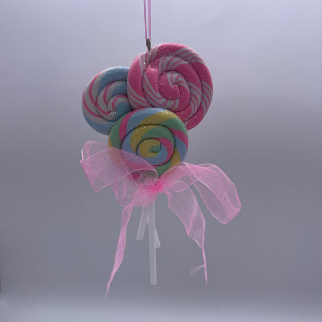 5.4" Lollipop | Candy Cane with Bow Ornament