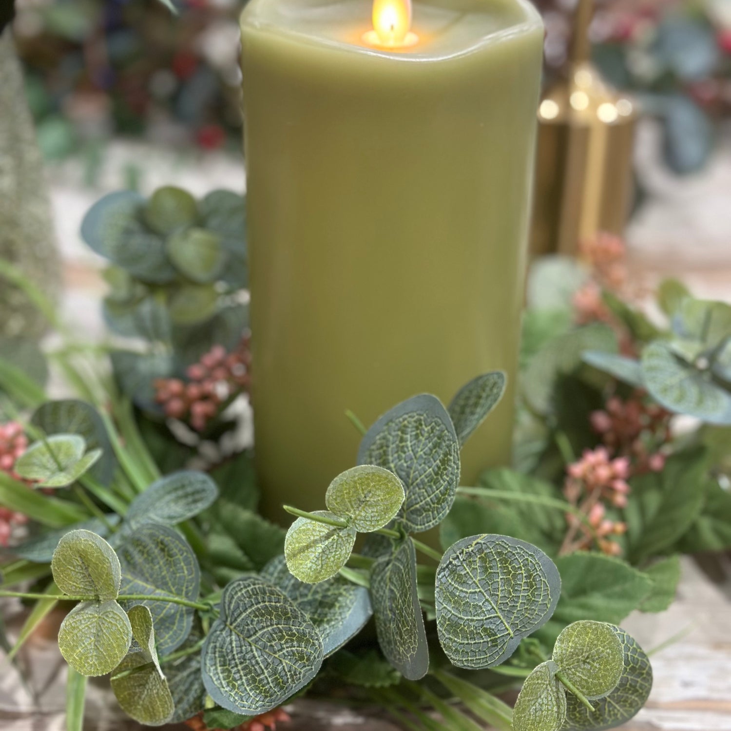 6" Berry Candle Ring Pink