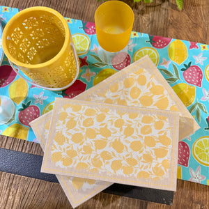 7" x 3" x 10.5" / 5" x 2" x 8.5" Lemons Decorative Book Set | Set of 2