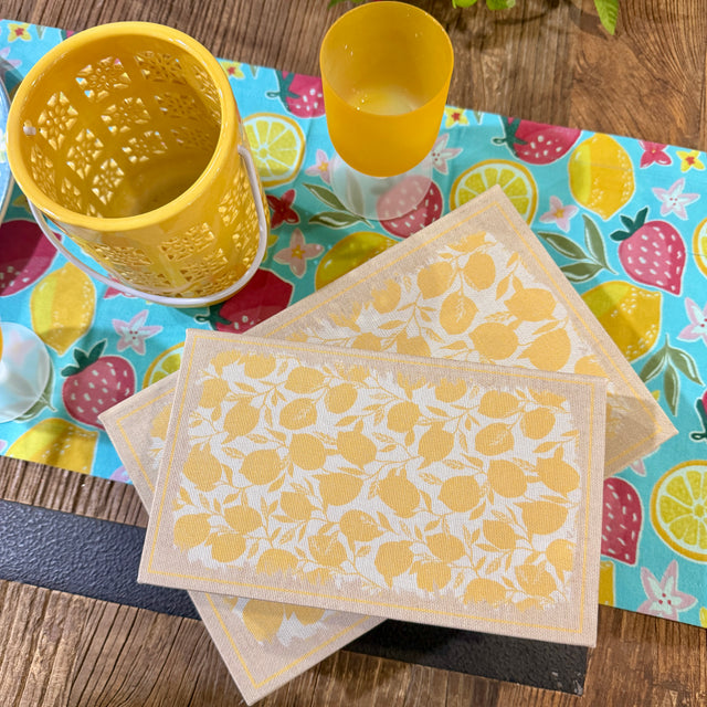 7" x 3" x 10.5" / 5" x 2" x 8.5" Lemons Decorative Book Set | Set of 2