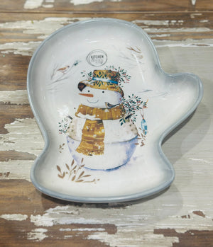 8” Plate Dolomite Snowman
