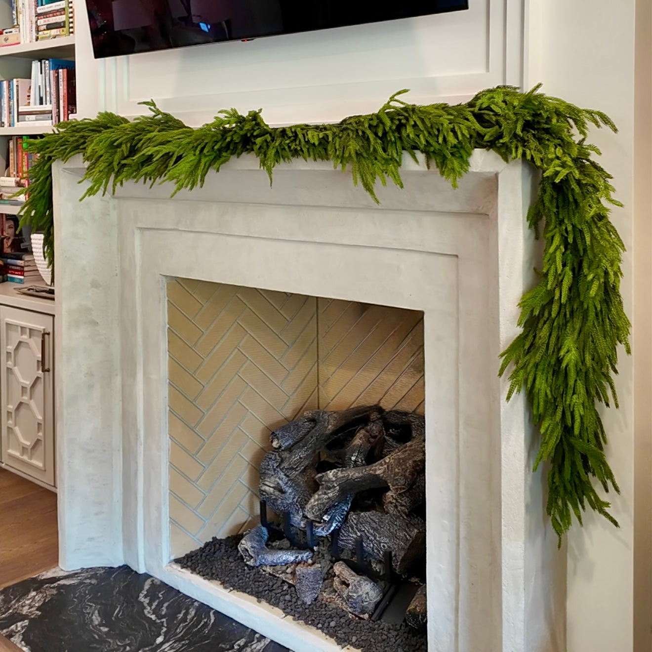 72" Deluxe Natural Touch Norfolk Pine Garland