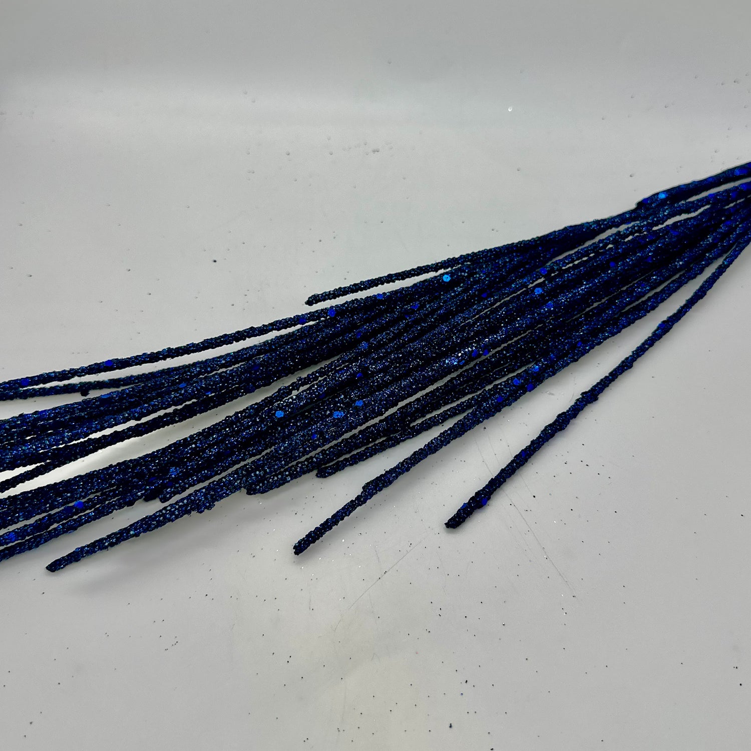 28" Blue Micro Beaded/Sequin Grass Spray