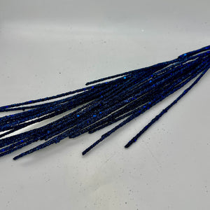 28" Blue Micro Beaded/Sequin Grass Spray