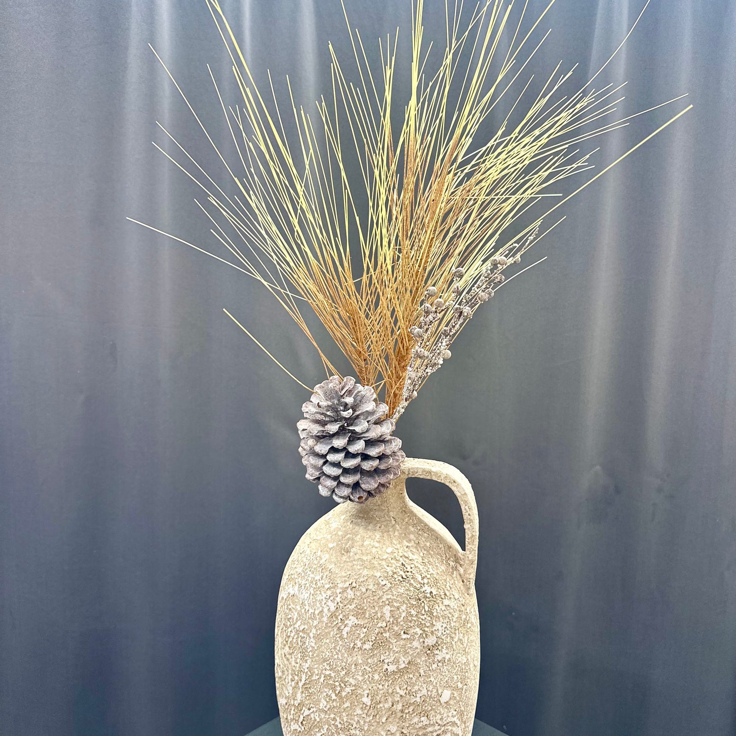 24" Longleaf Pine Spray with Pinecones