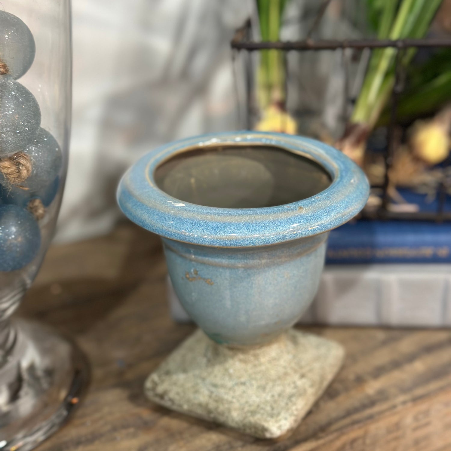 4.5” Blue Urn Small
