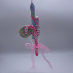 5.4" Lollipop | Candy Cane with Bow Ornament