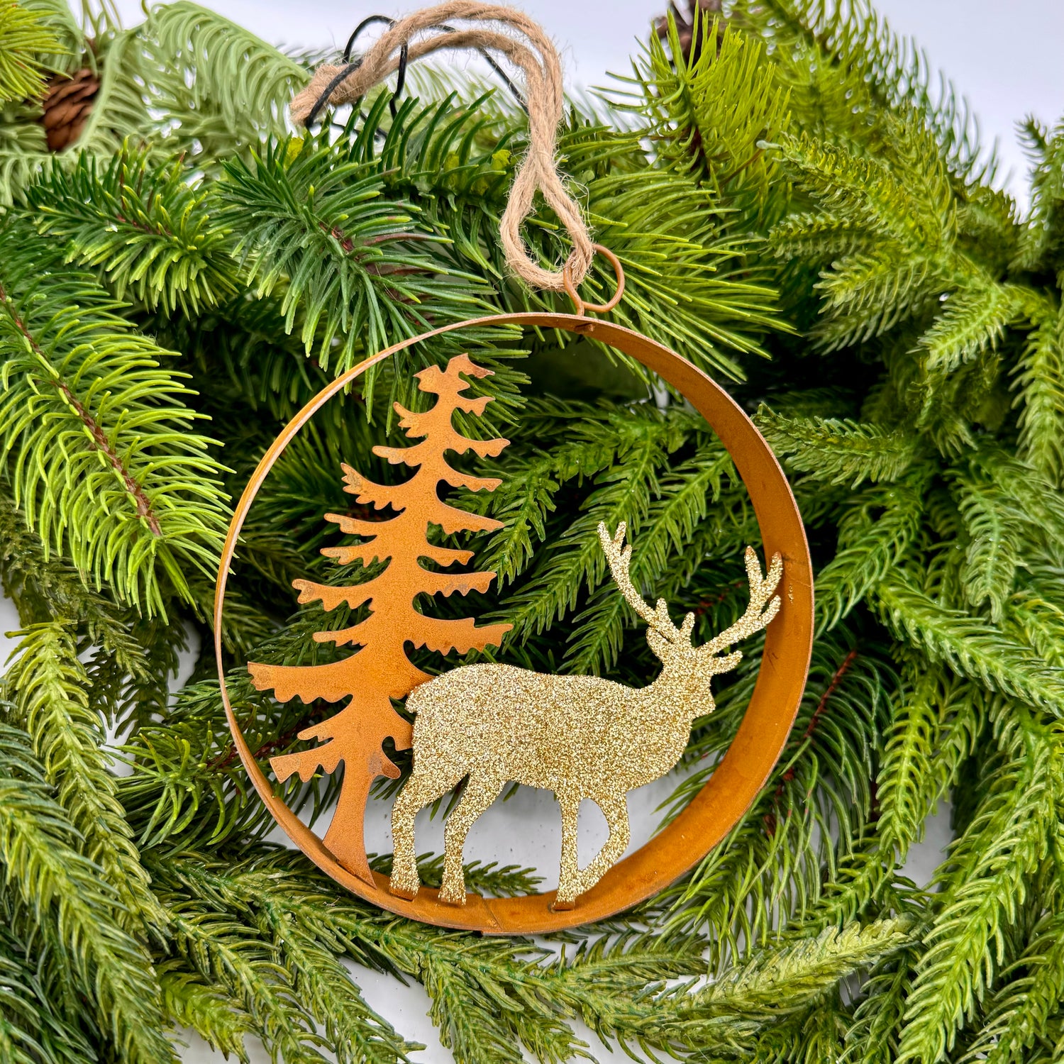 5.25" Iron Deer Ring Ornament