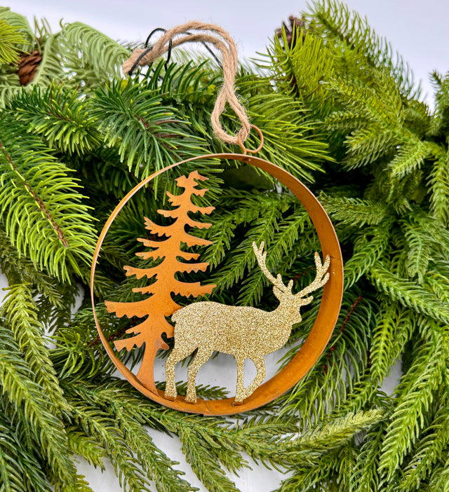 5.25" Iron Deer Ring Ornament
