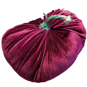 Burgundy Velvet Stuffed Pumpkin | 6" or 5.25"