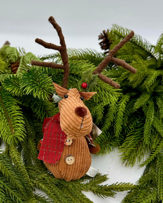 3" Reindeer Plush Ornaments
