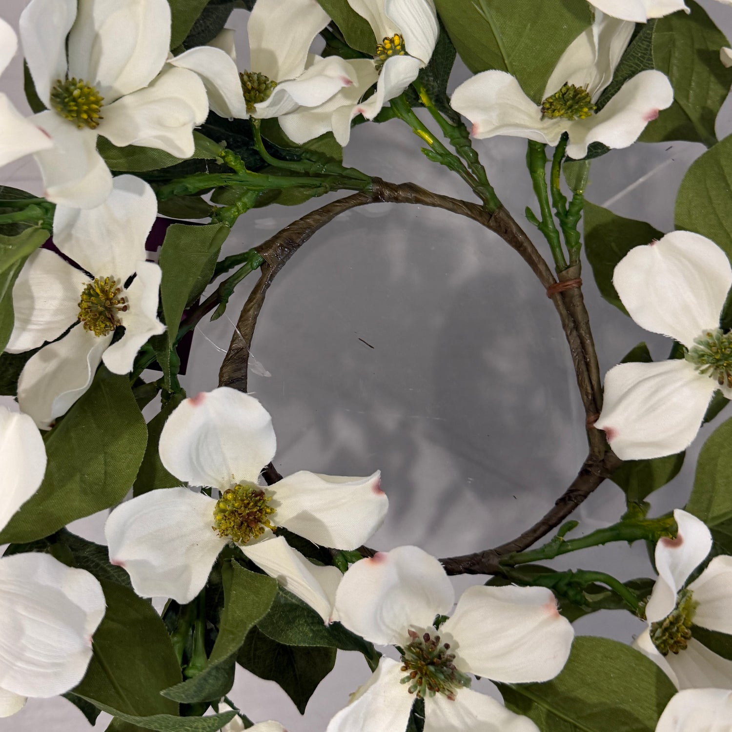 12" Cream Dogwood Candle Ring
