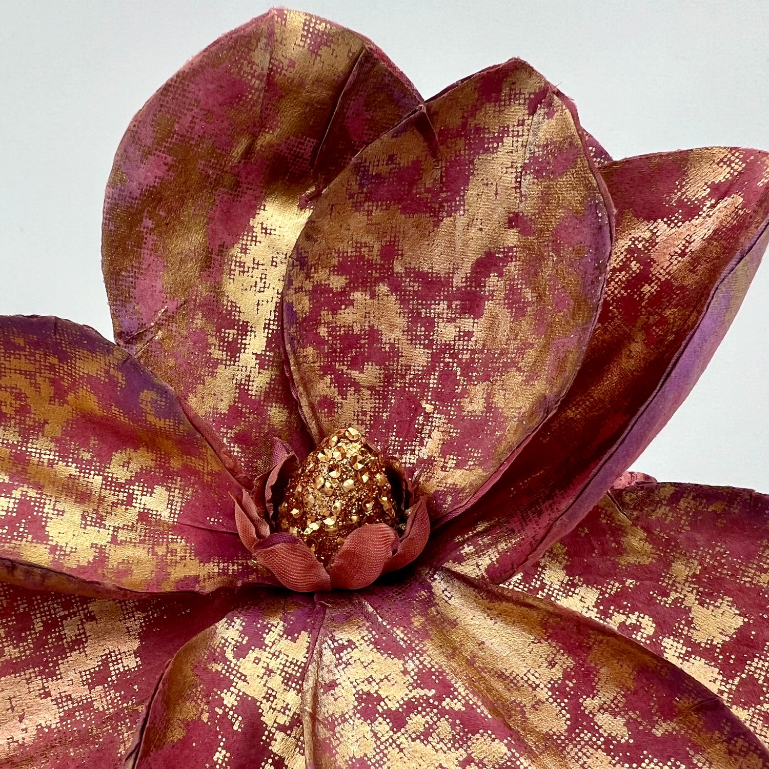 22" Wine Renaissance Gilded Magnolia Stem