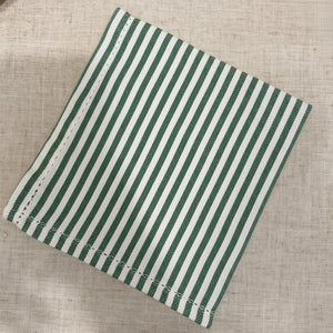 18"x18" Green & White Madison Stripe Napkin