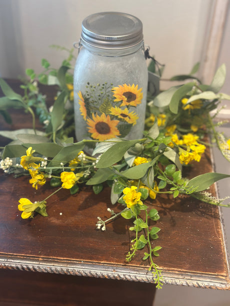Mini Sunflower & Fern Candle Ring, additional view