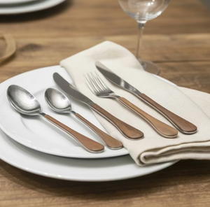 Wood Handled Stainless Flatware, Boxed Set of 5