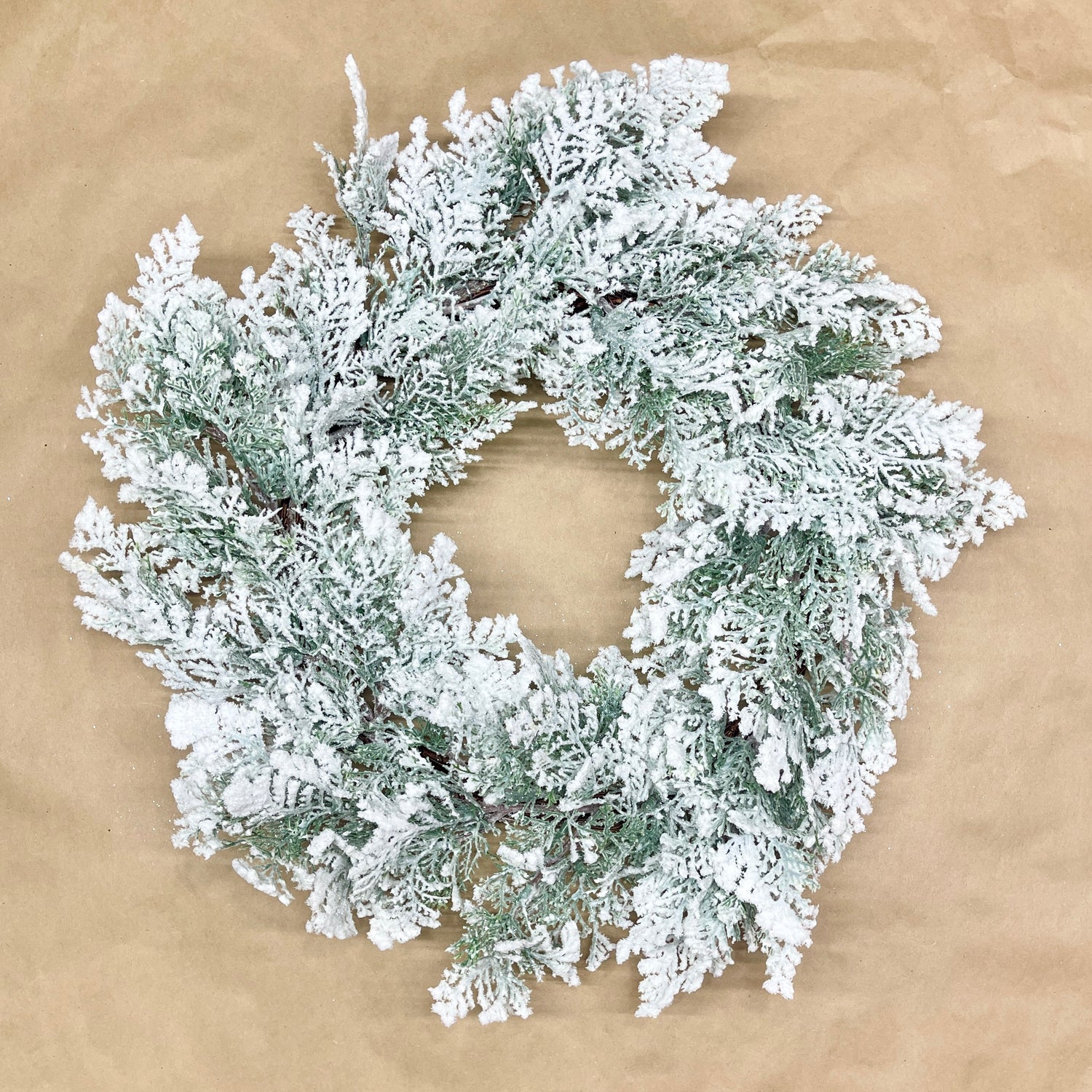 24” Snowy Acadia Cedar Wreath