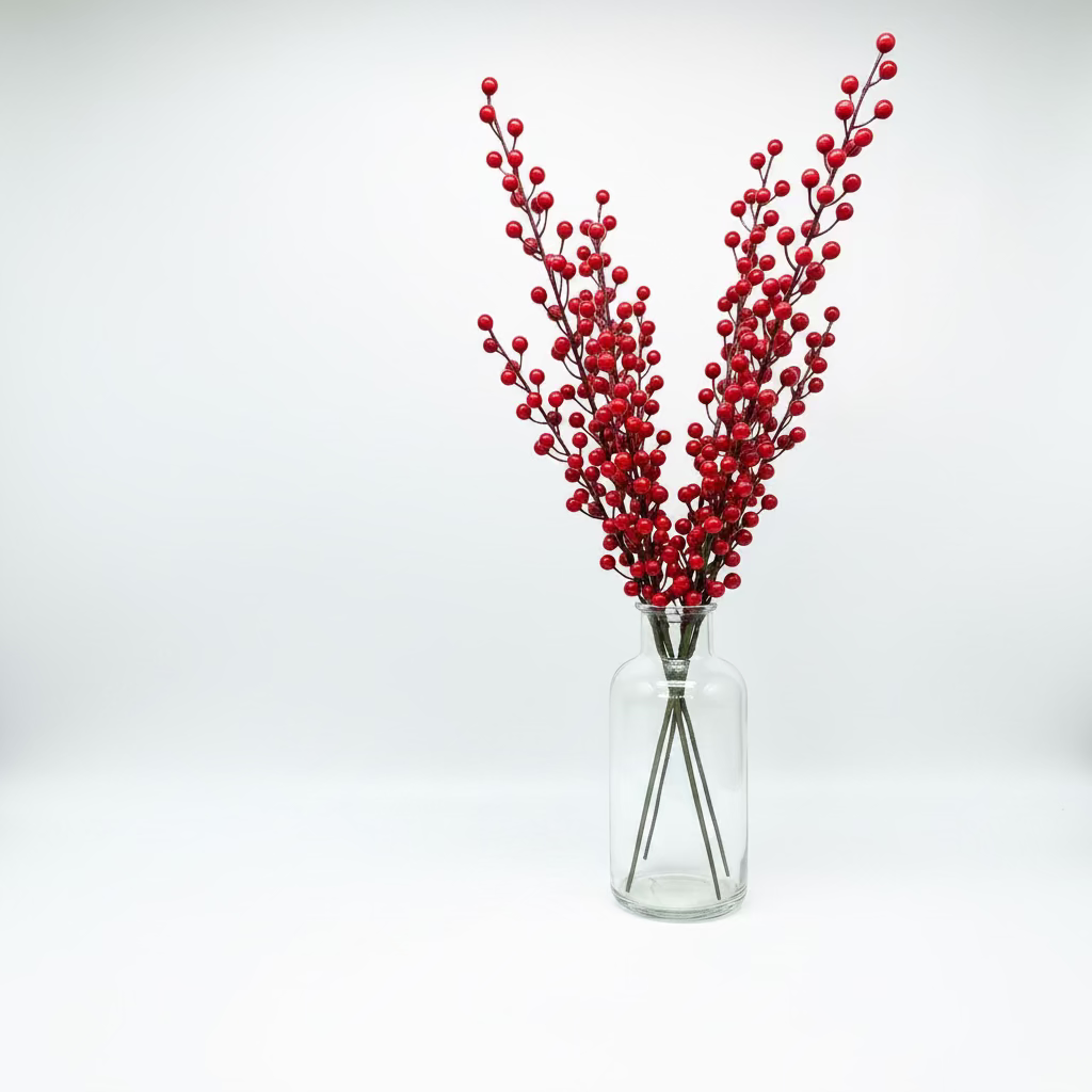35" Red Berry Spray