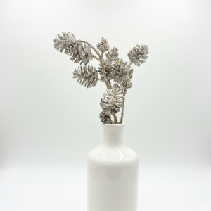 29" Platinum Gold Pinecone Spray