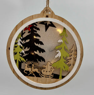 4" Wooden Woodland Screen with Lights