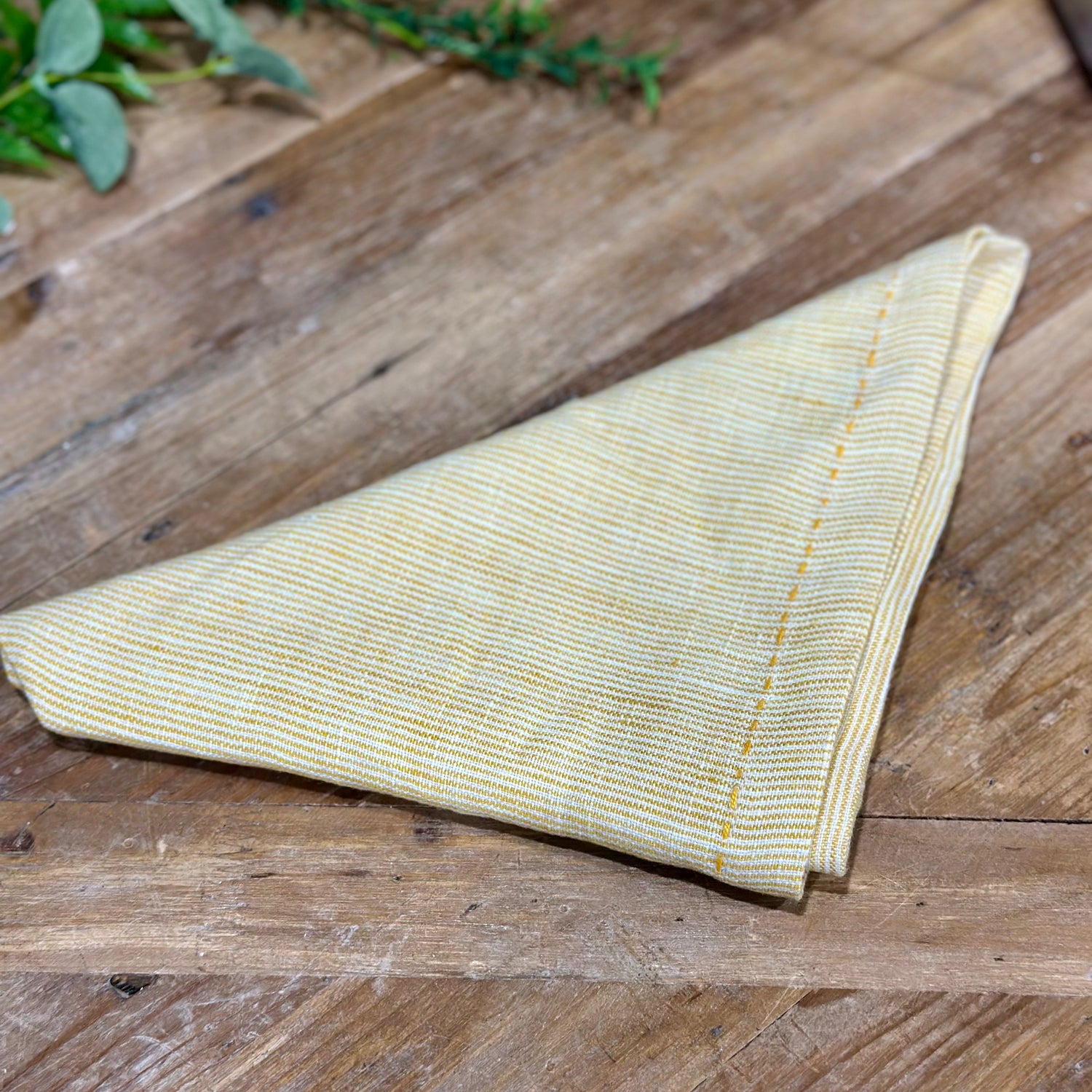 Pinstriped Linen Napkin Yellow