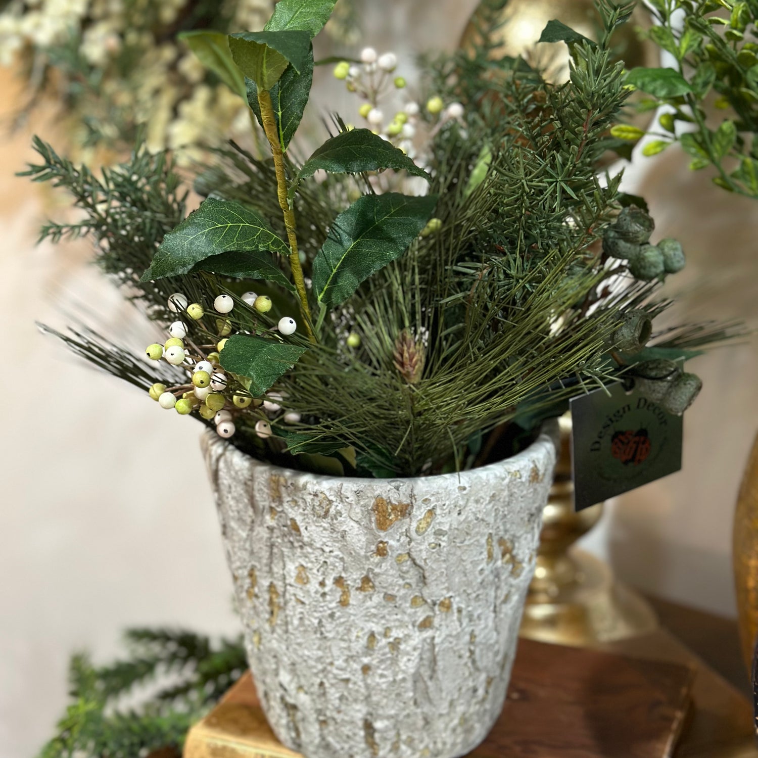 Pine Berry in pot arrangement 15”