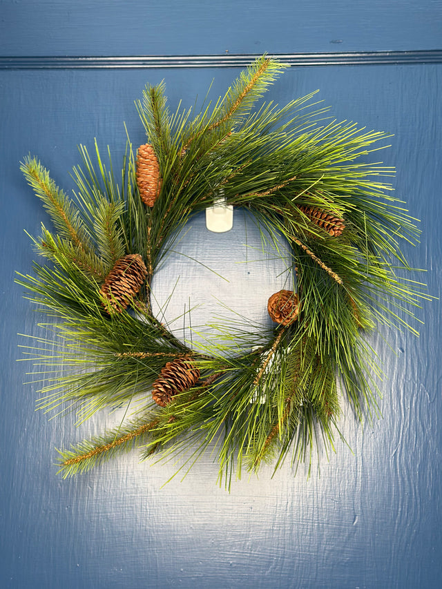 13" Long Needle Mix Wreath/Candle Ring