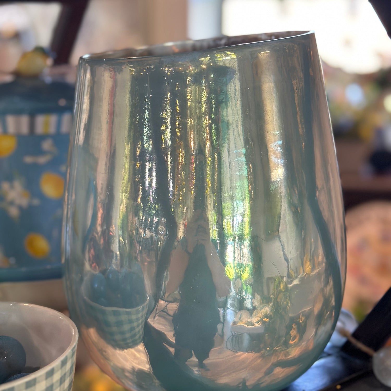 10" Ird Blue Vase